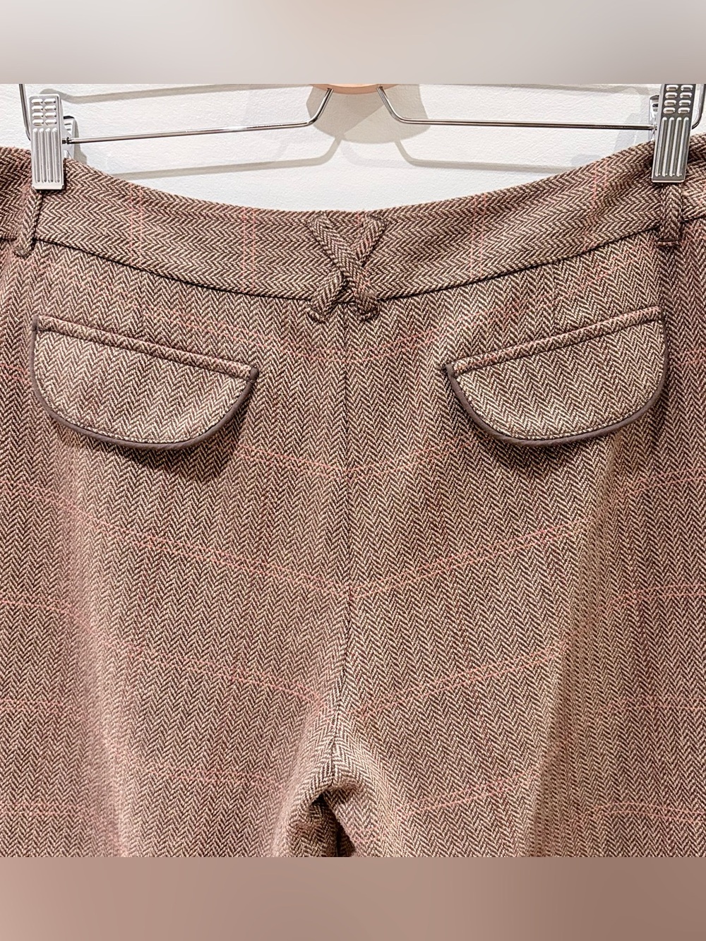 Bossini Brown Plaid Wool Blend Culottes Wide Leg Capris - Size XL - Picture 5 of 10